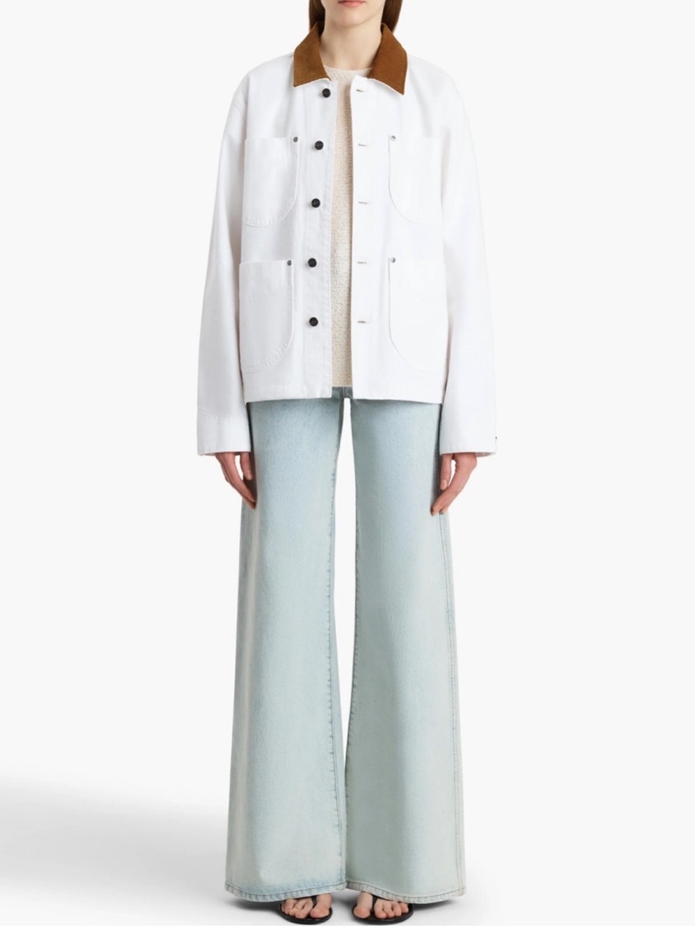 Khaite Wide Leg Light Blue Women's Jeans - Picture 1 of 5